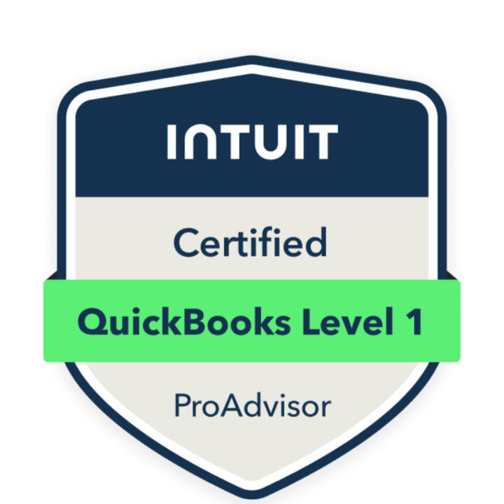 Intuit Certified QuickBooks Level 1 ProAdvisor Badge